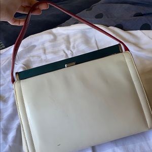 Vintage white green and red purse
